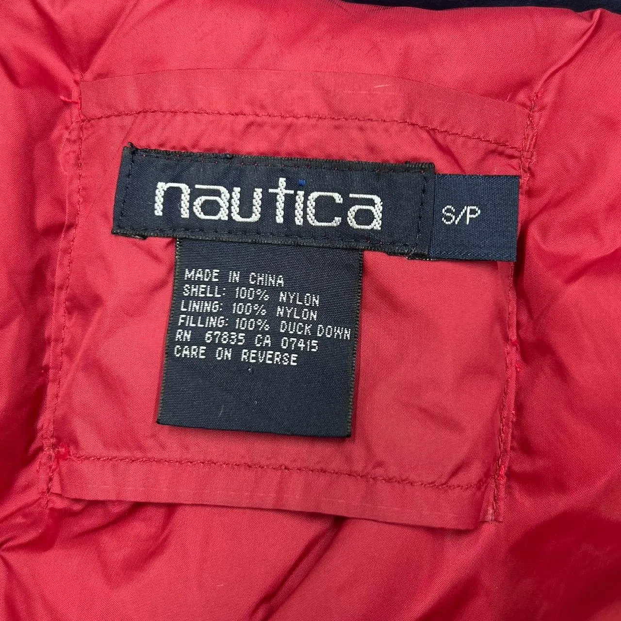 Early 00’s NAUTICA “Blue Water Challenge” Colour Block Duck Down Filled Padded Puffer Jacket