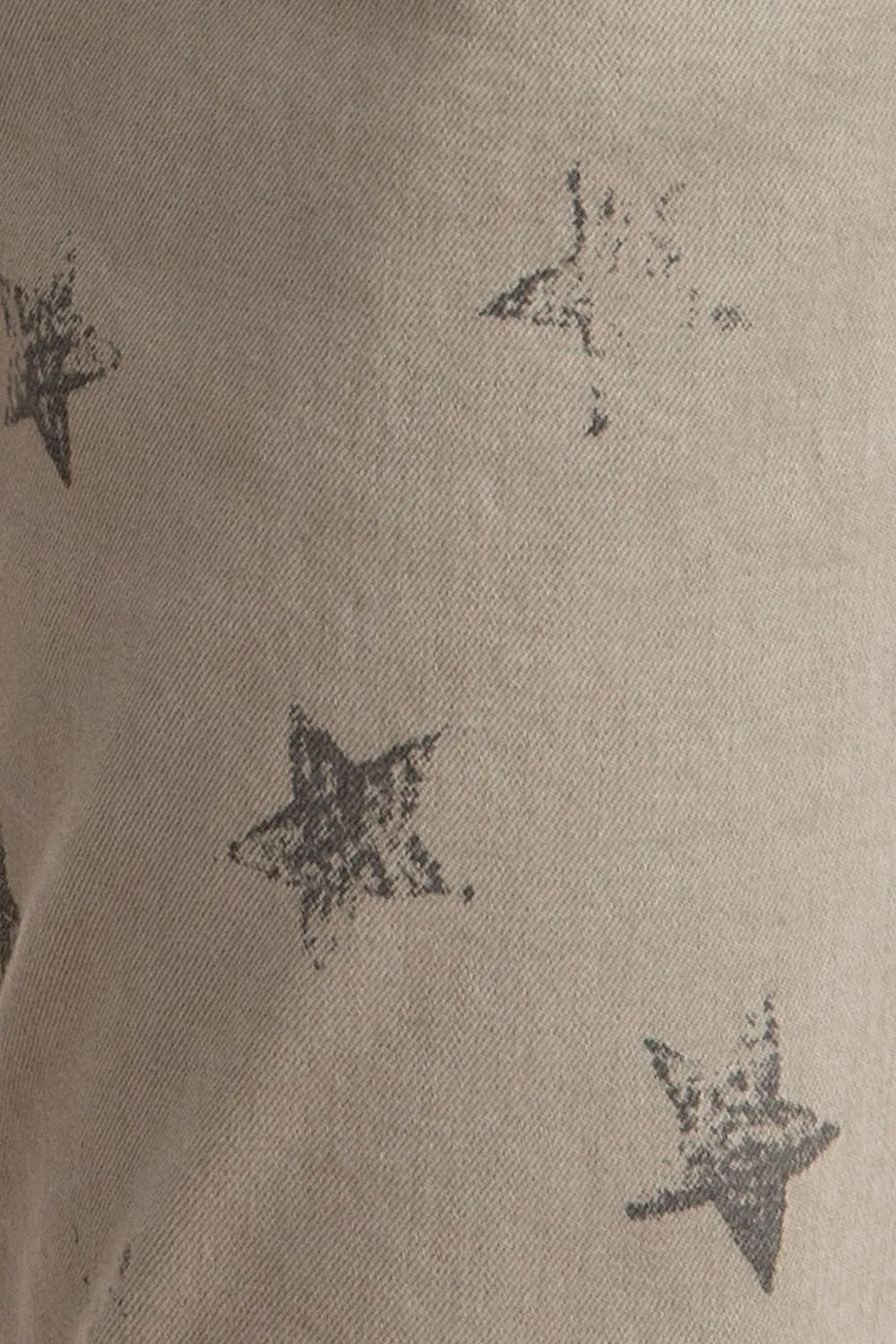 Easel Star Print Distressed Stretch Twill Washed Chino Pants by Sensual Fashion Boutique