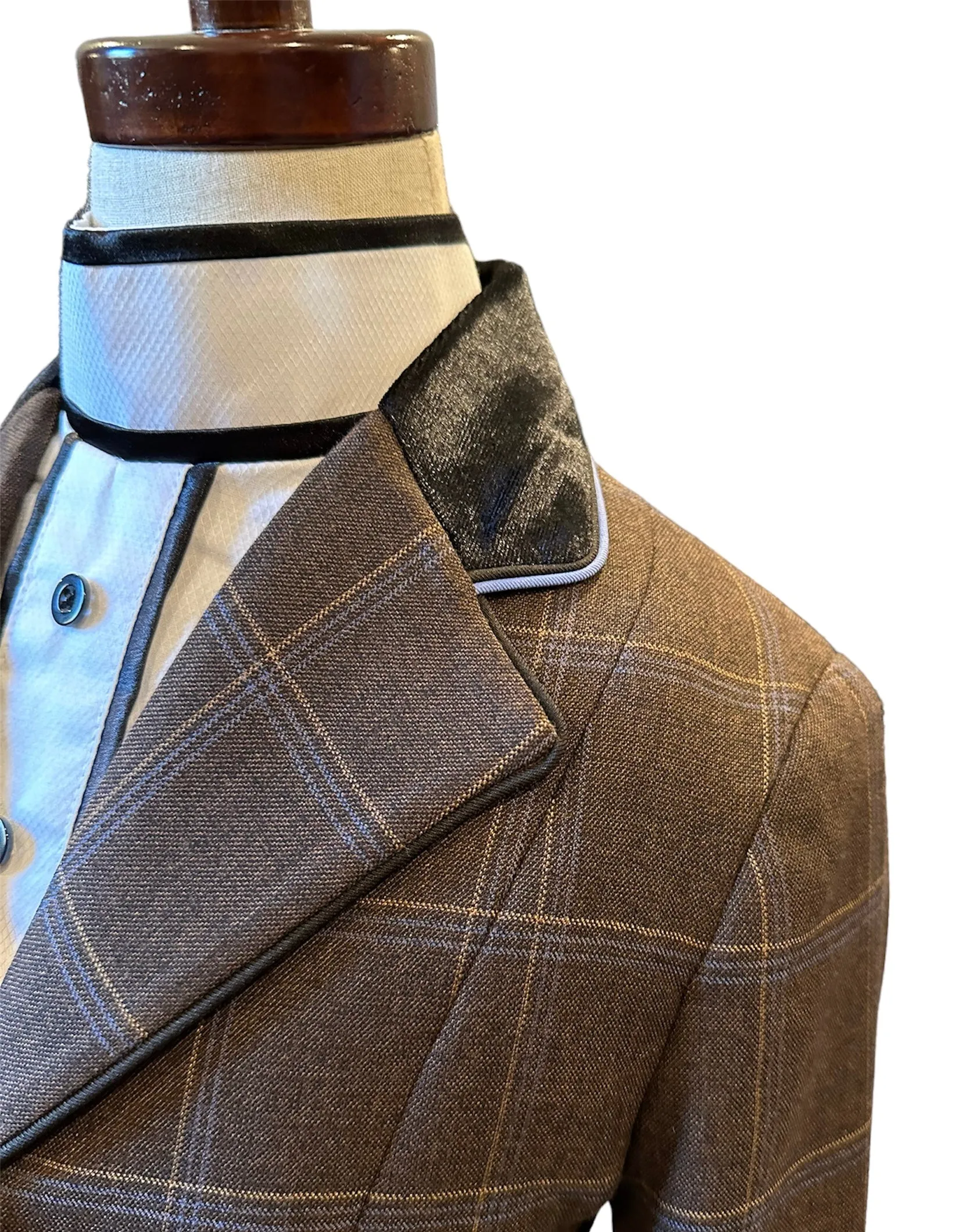 English Show Coat Brown Plaid Youth
