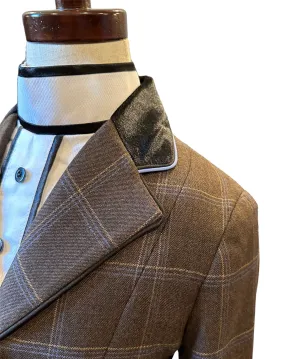 English Show Coat Brown Plaid Youth