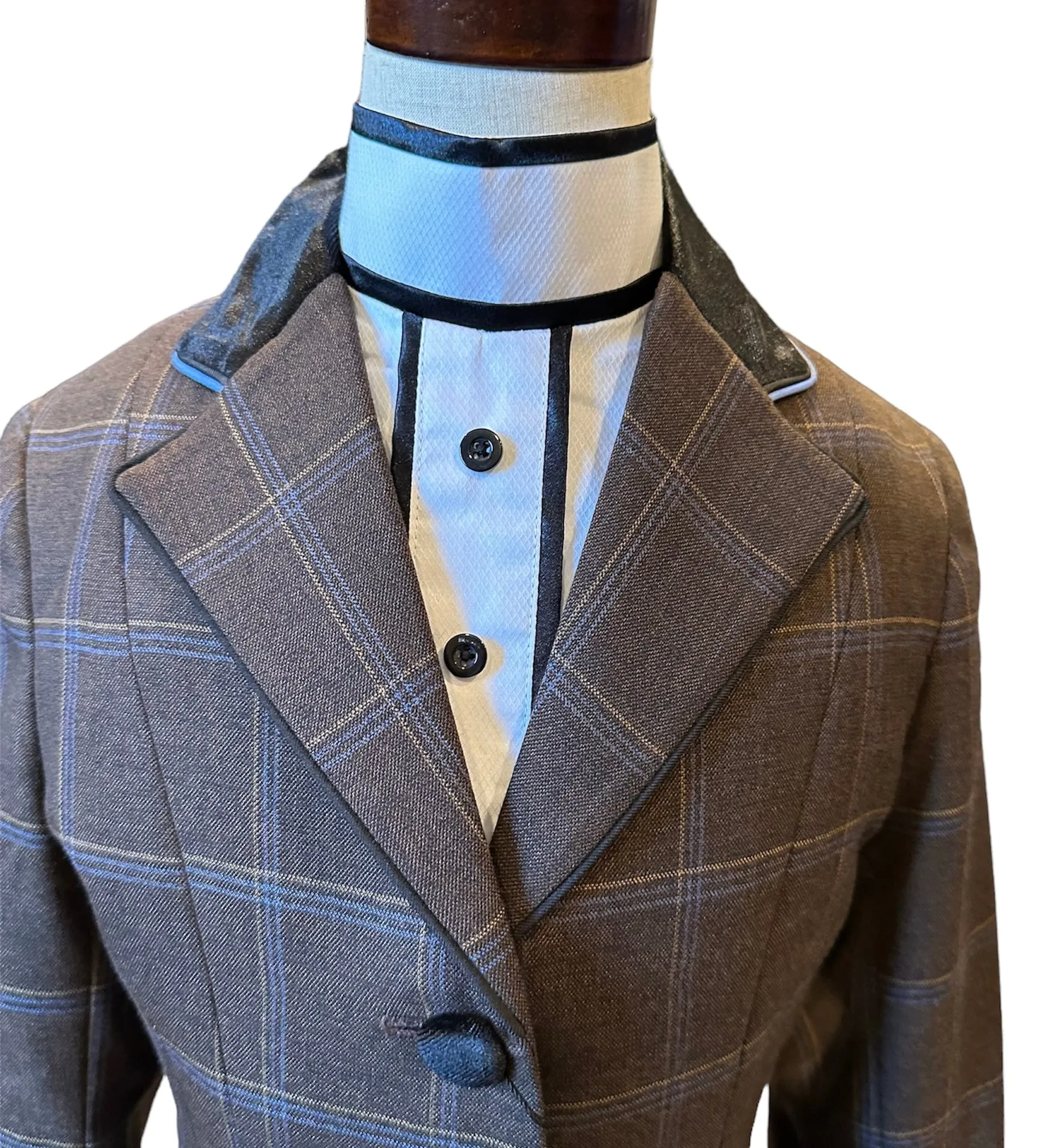English Show Coat Brown Plaid Youth