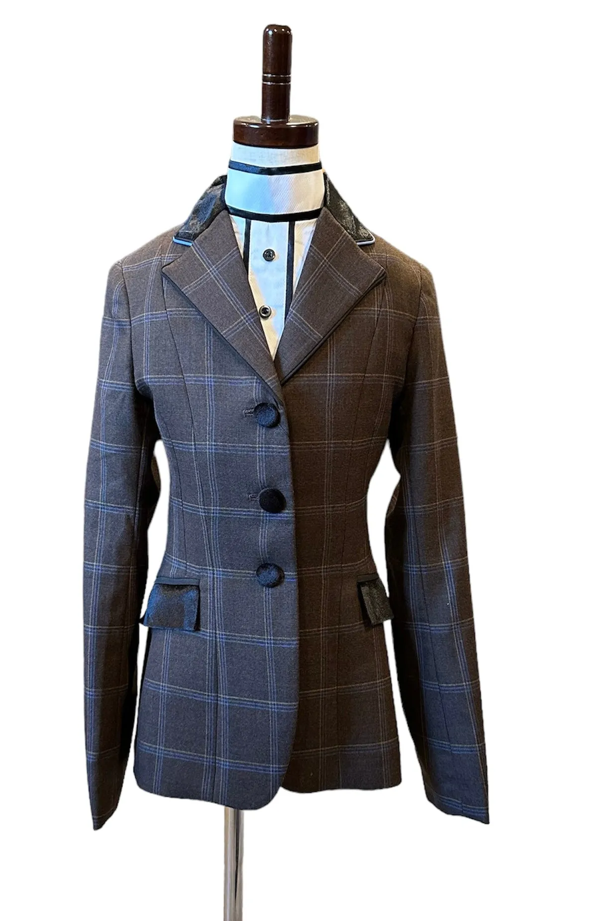 English Show Coat Brown Plaid Youth