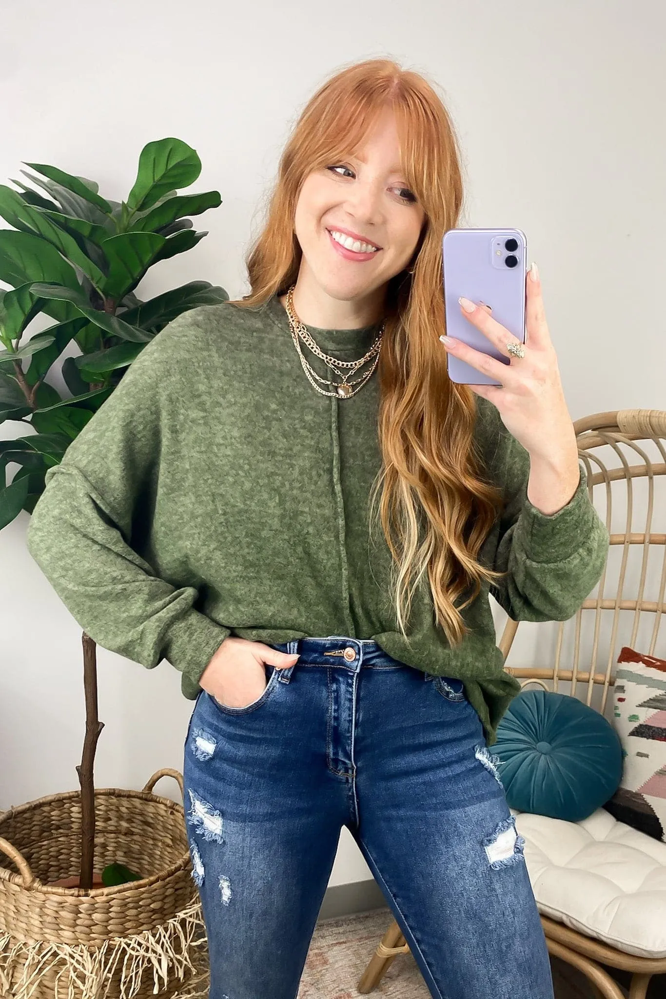 Esmeray Melange Knit Exposed Seam Pullover - FINAL SALE