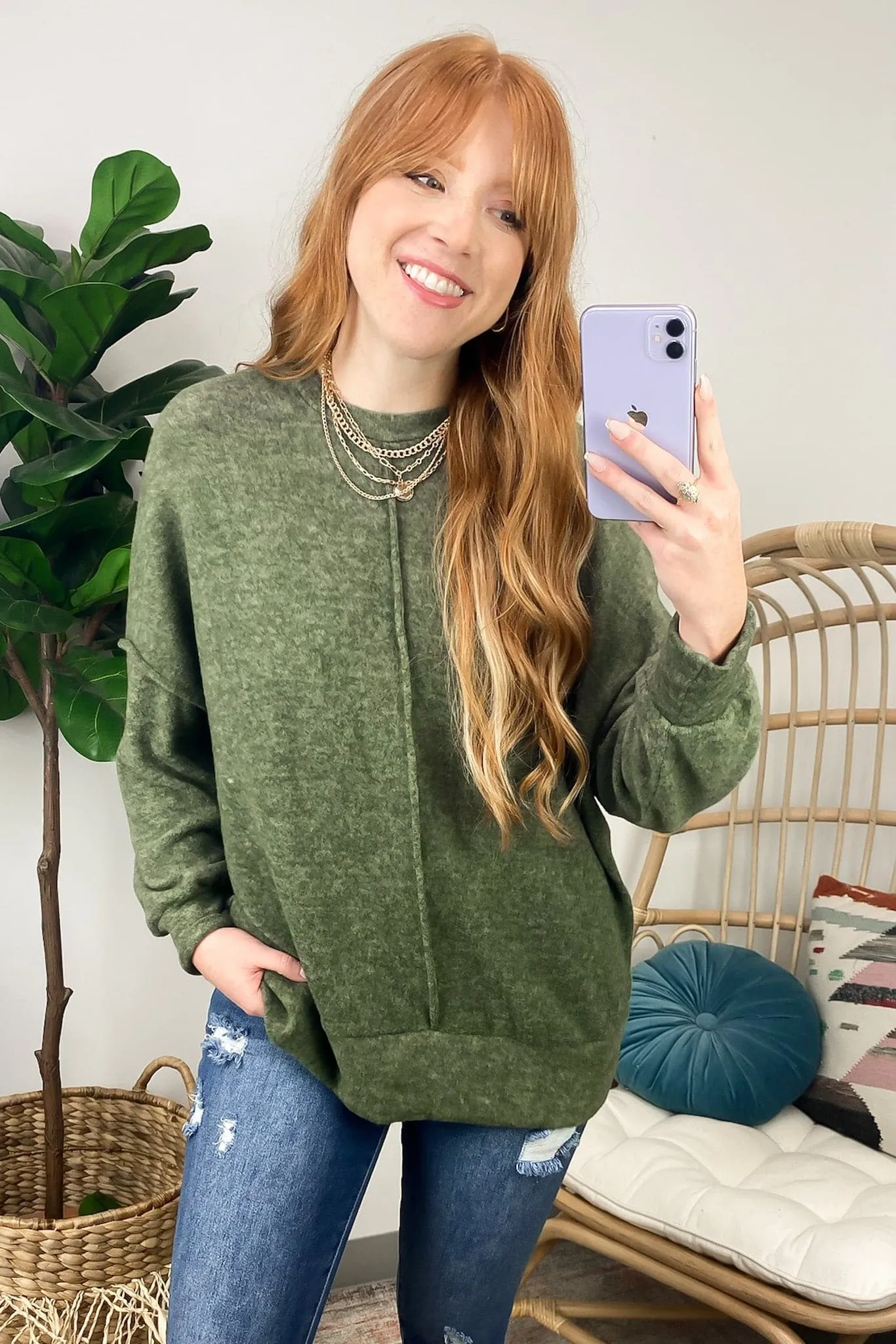 Esmeray Melange Knit Exposed Seam Pullover - FINAL SALE