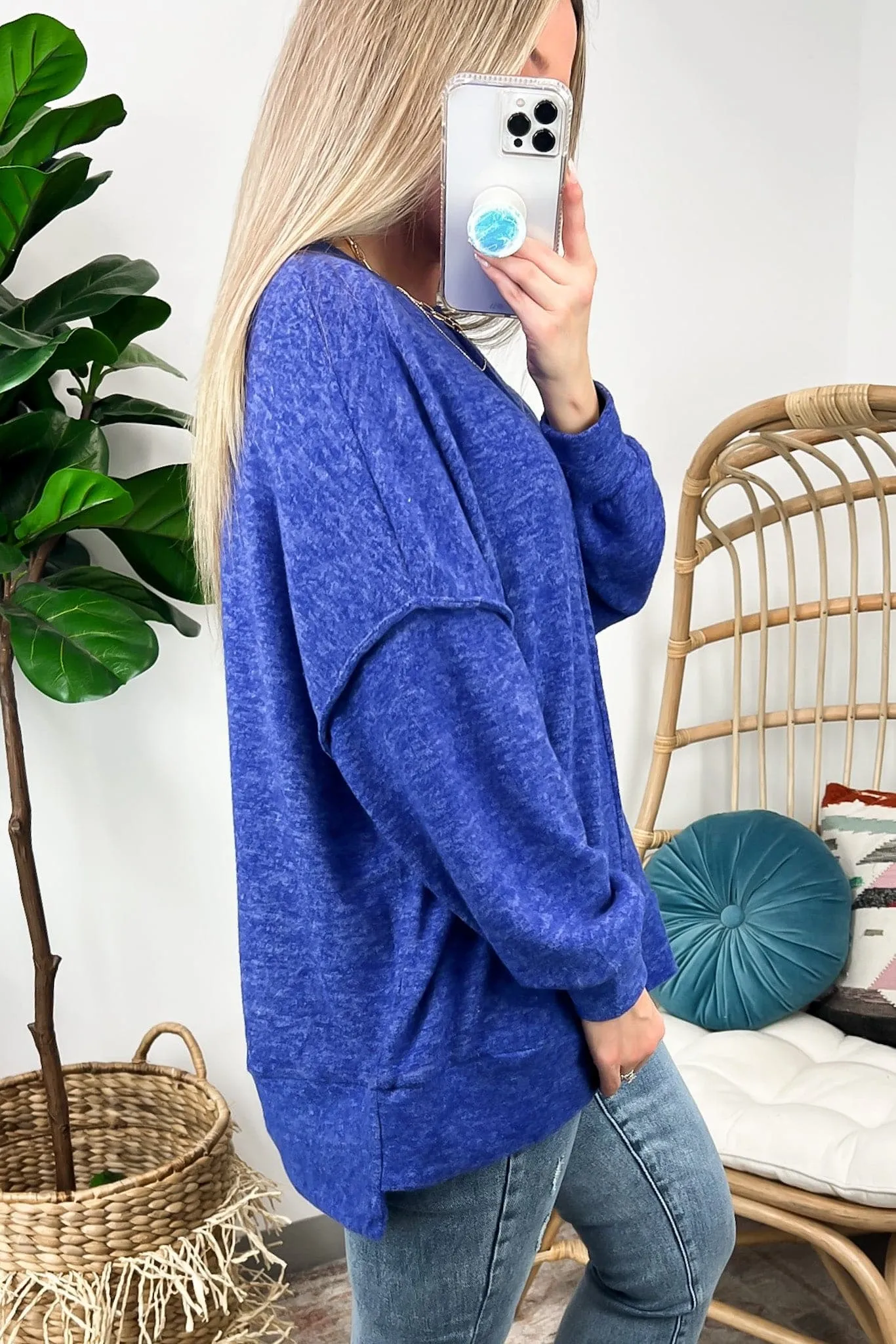 Esmeray Melange Knit Exposed Seam Pullover - FINAL SALE
