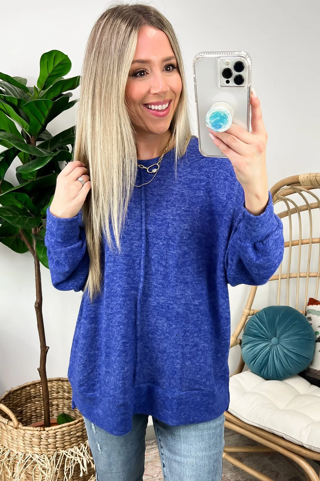 Esmeray Melange Knit Exposed Seam Pullover - FINAL SALE