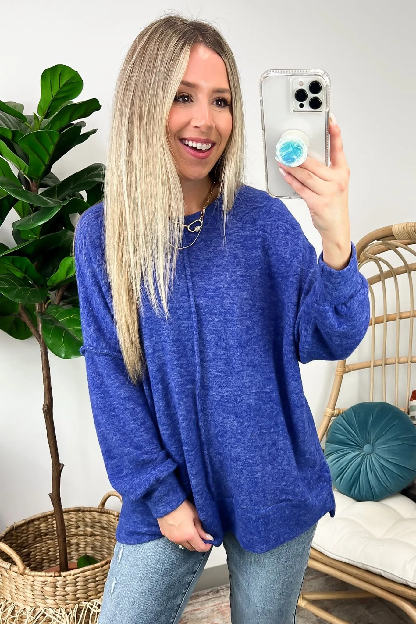 Esmeray Melange Knit Exposed Seam Pullover - FINAL SALE
