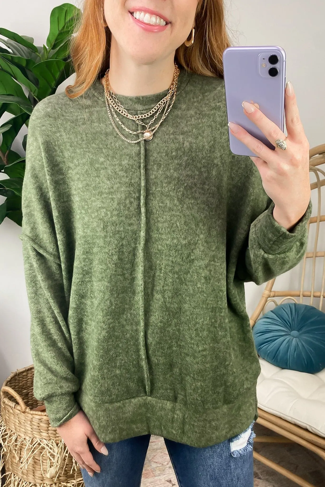 Esmeray Melange Knit Exposed Seam Pullover - FINAL SALE