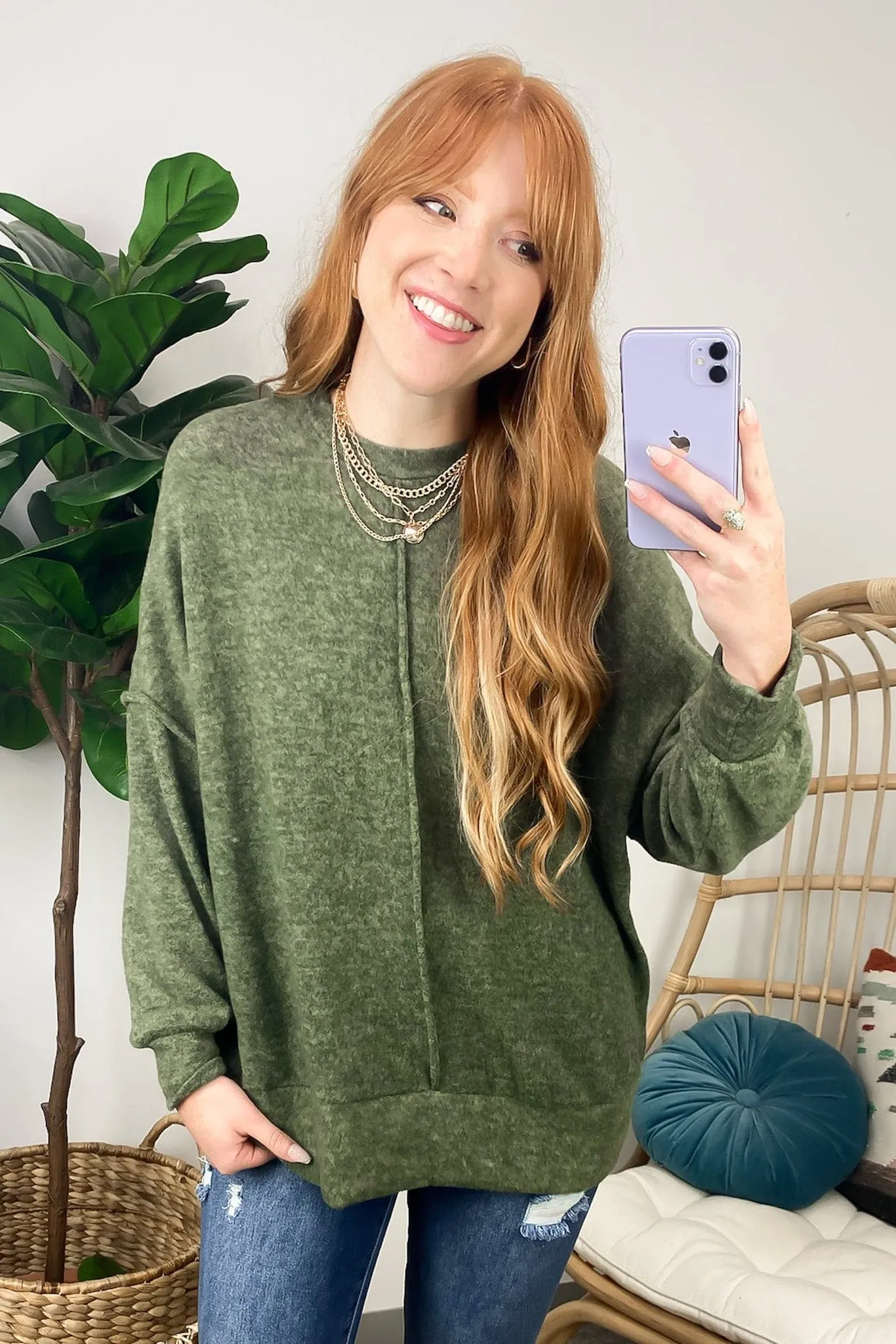 Esmeray Melange Knit Exposed Seam Pullover - FINAL SALE