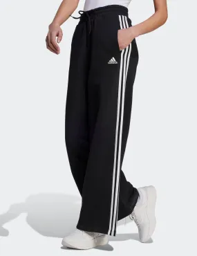 Essentials 3-Stripes French Terry Wide Joggers - Black/White