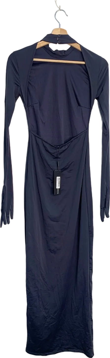 Fashion Nova Charcoal Cloé Backless Gloved Maxi Dress XS