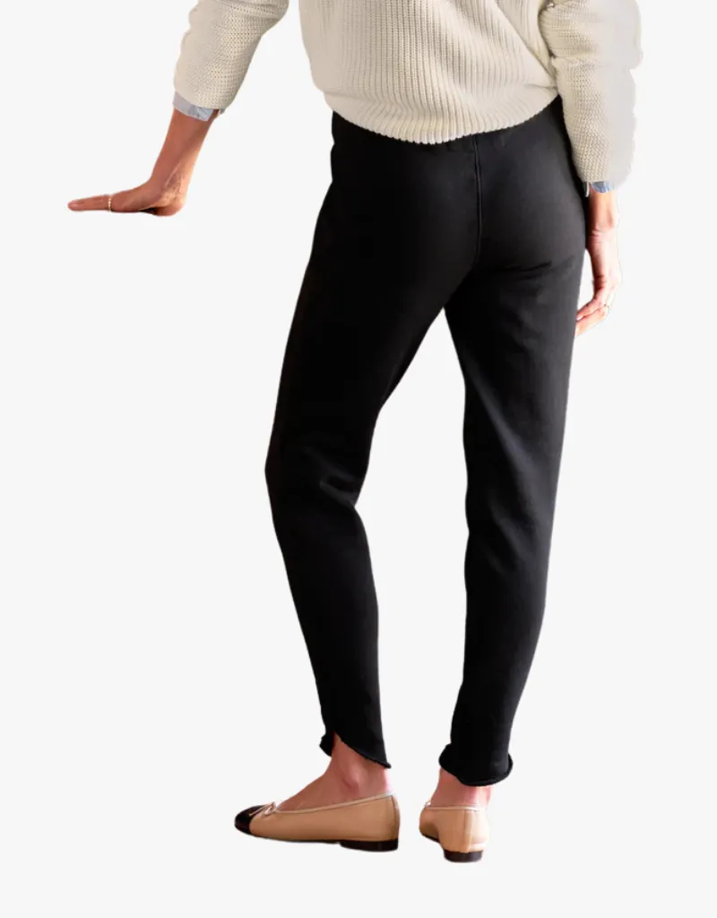 Frank & Eileen Christine Tulip Ankle Sweatpants in Black (Triple Fleece)