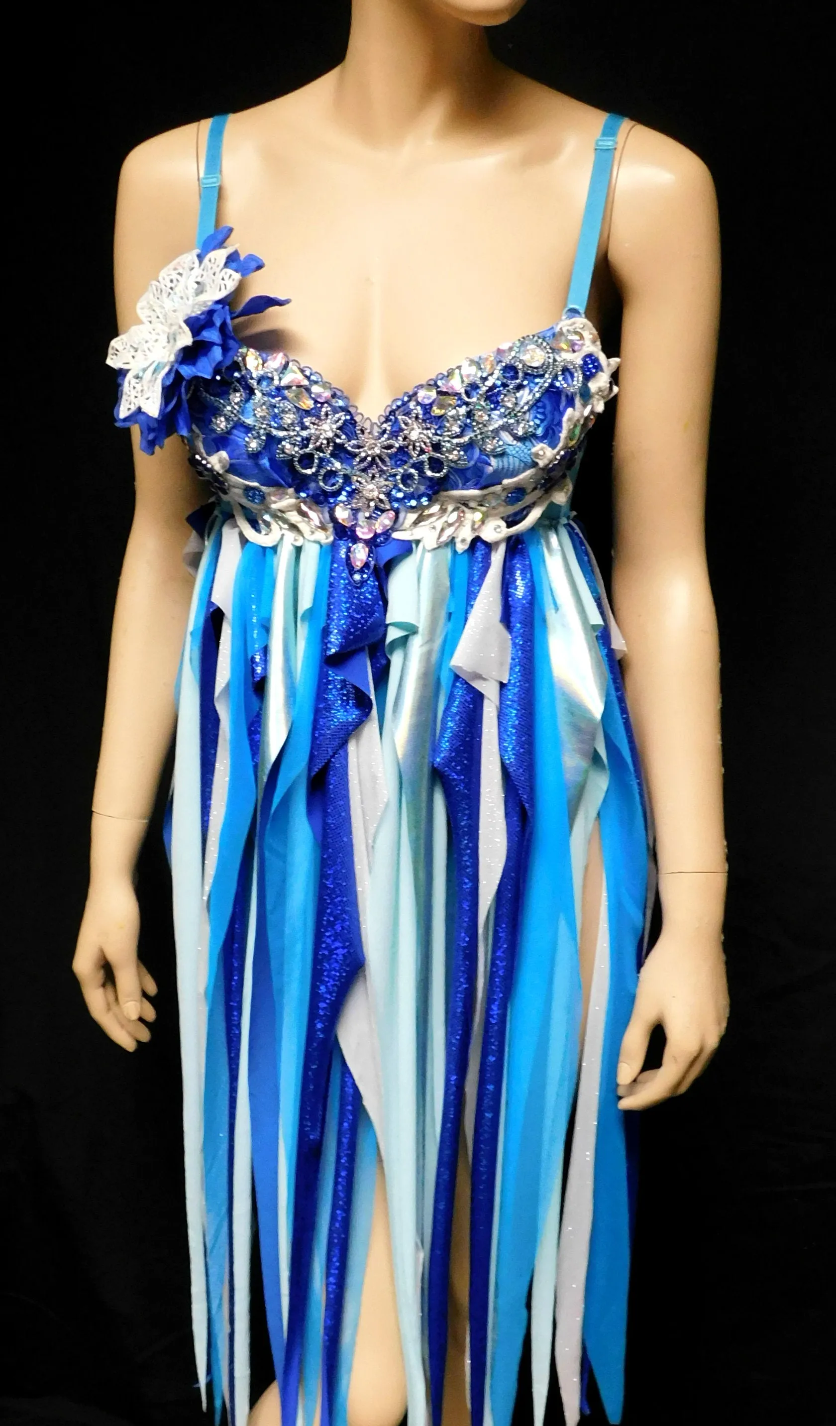Glitter Flower Fairy Babydoll Dress Bra Costume
