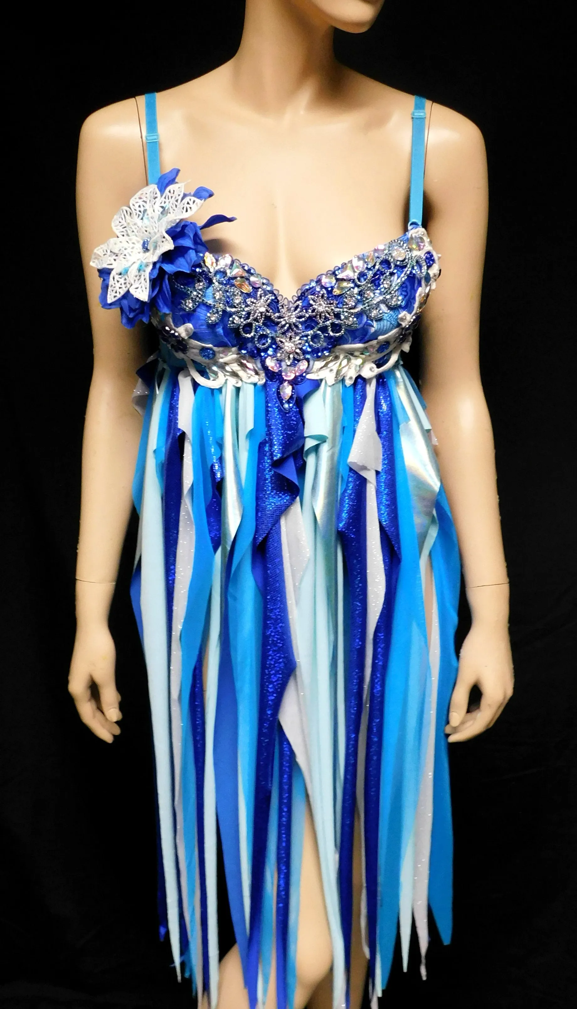 Glitter Flower Fairy Babydoll Dress Bra Costume