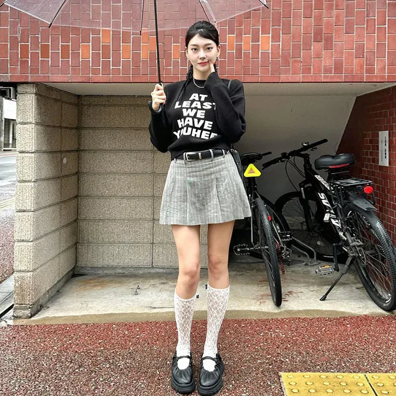 Graphic Letter Stylish Kint Pullover