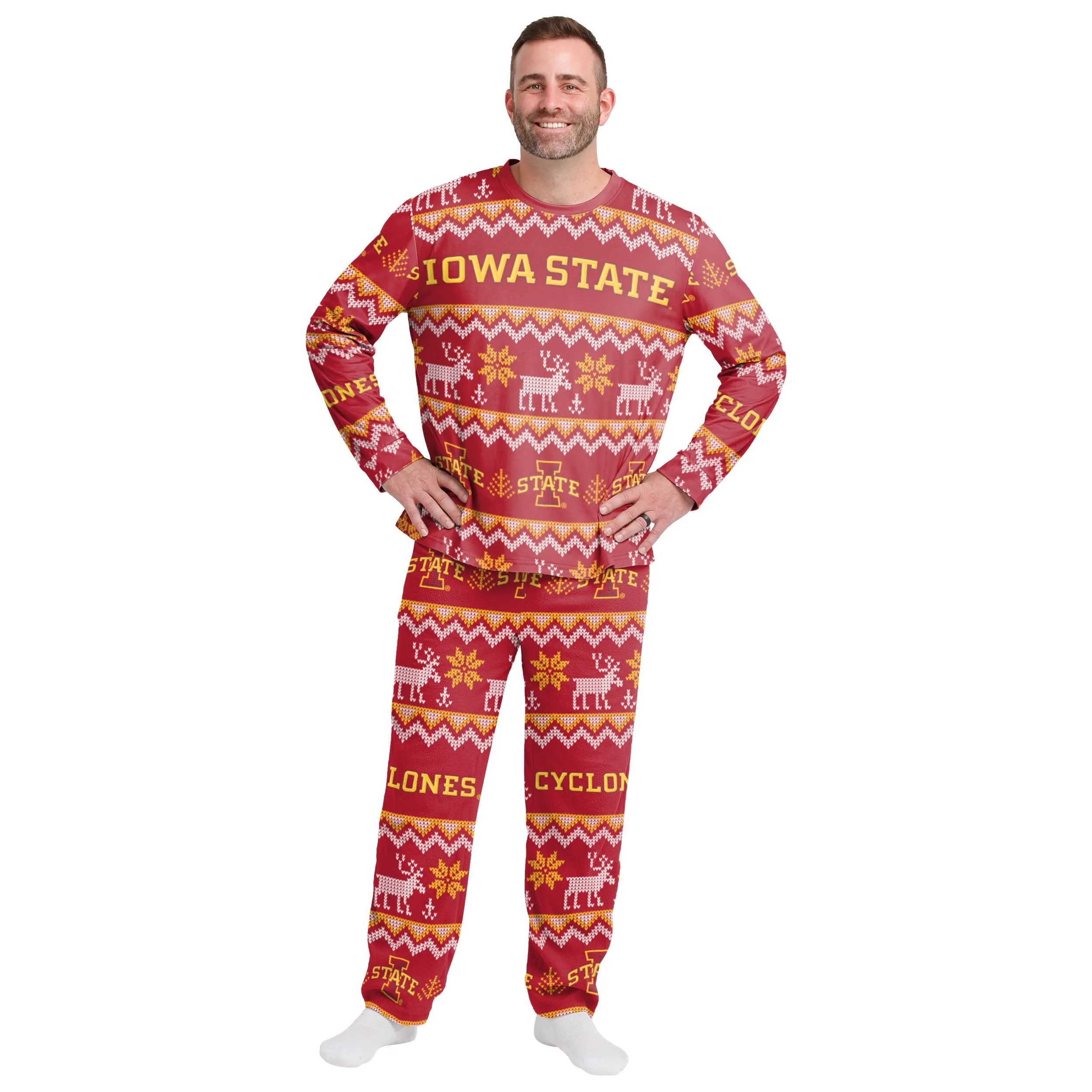 Iowa State Cyclones NCAA Ugly Pattern Family Holiday Pajamas