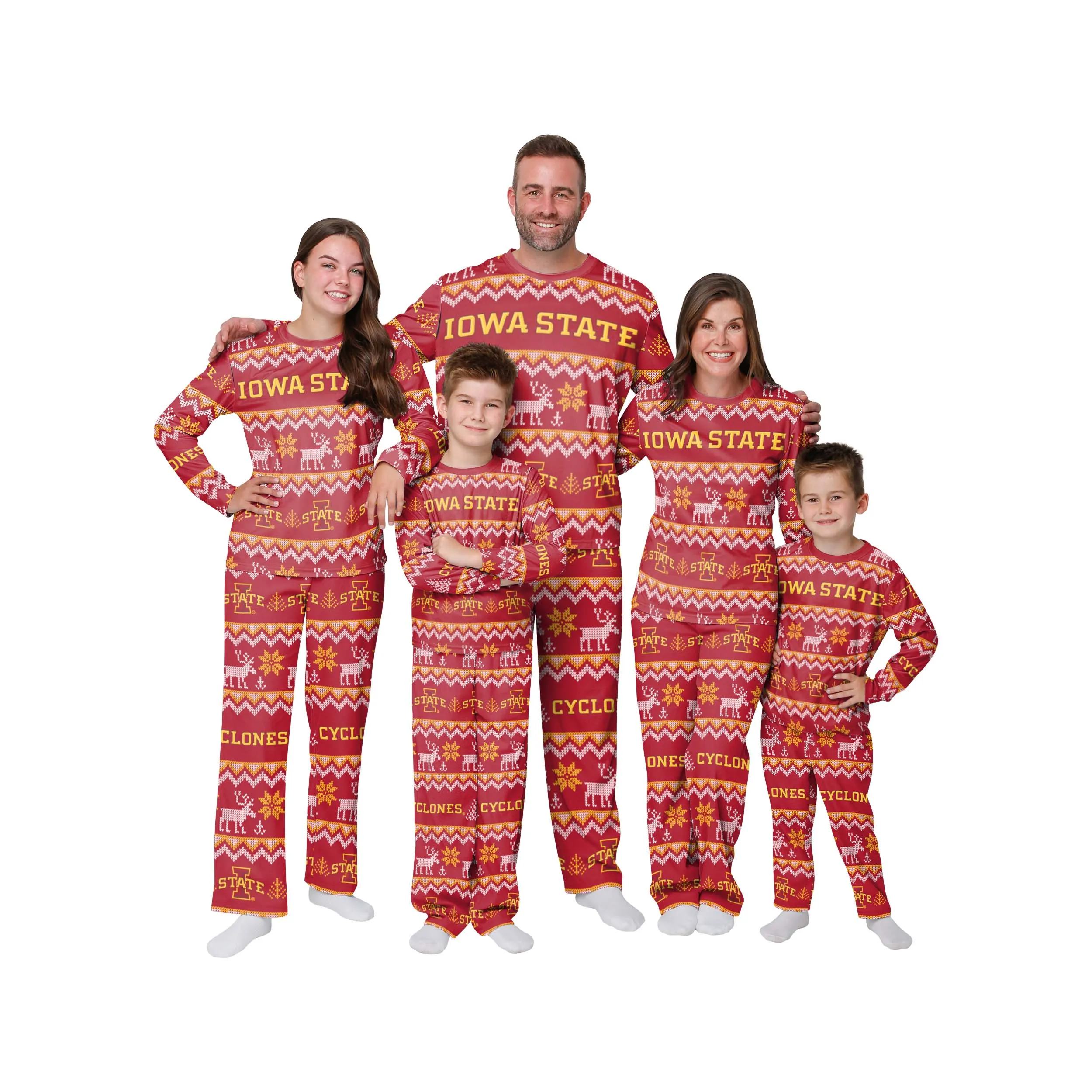 Iowa State Cyclones NCAA Ugly Pattern Family Holiday Pajamas