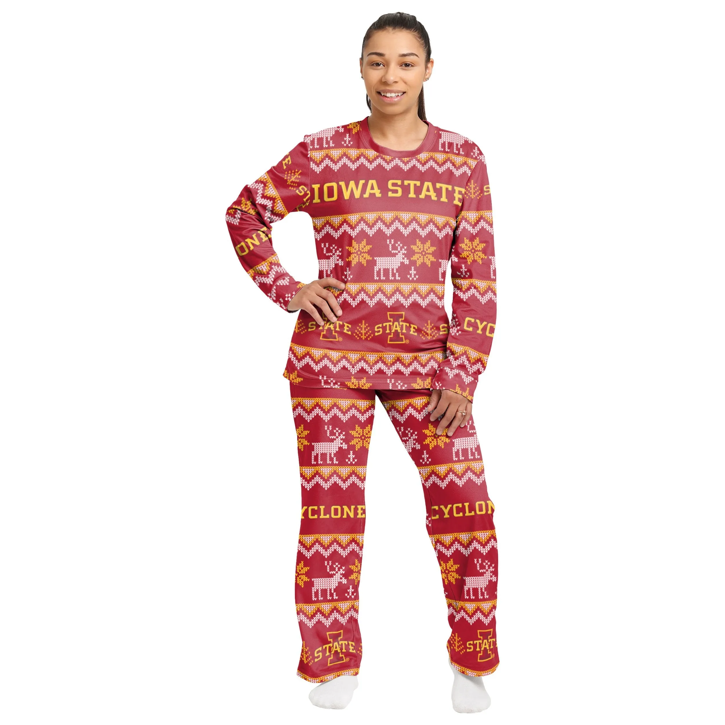 Iowa State Cyclones NCAA Ugly Pattern Family Holiday Pajamas