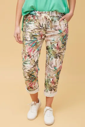 JANJA TROPICAL PRINT JOGGER PANTS
