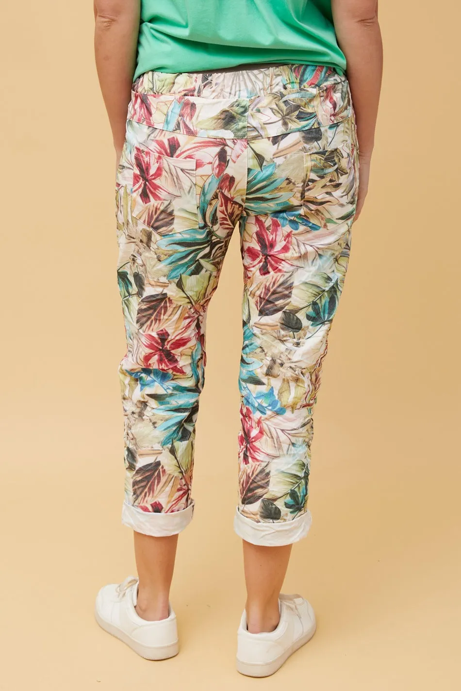 JANJA TROPICAL PRINT JOGGER PANTS