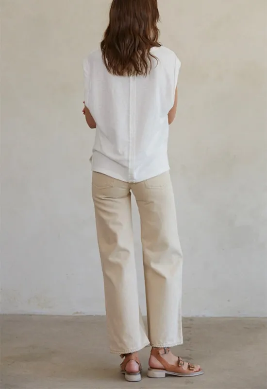 Knit Sleeveless Top - White