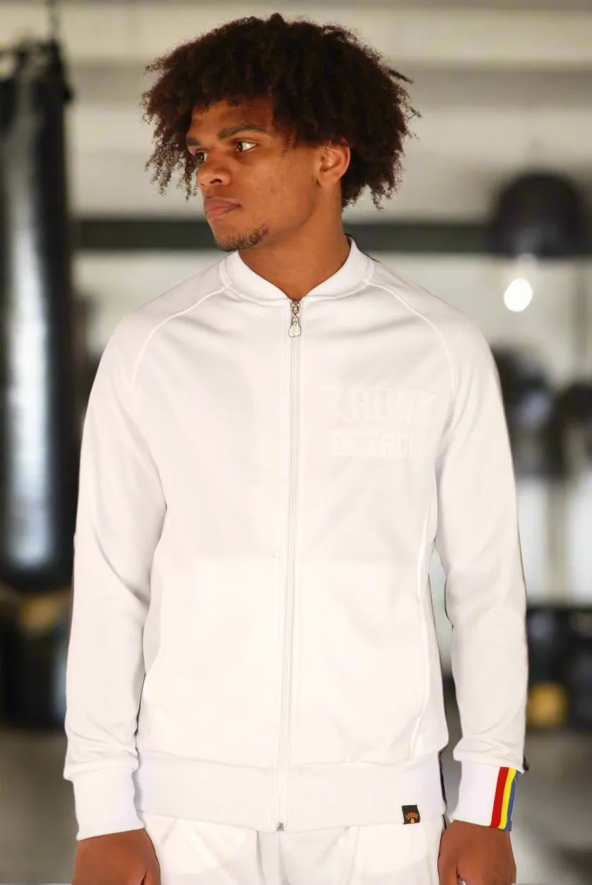 KRONK Iconic Detroit Zip Track Top White