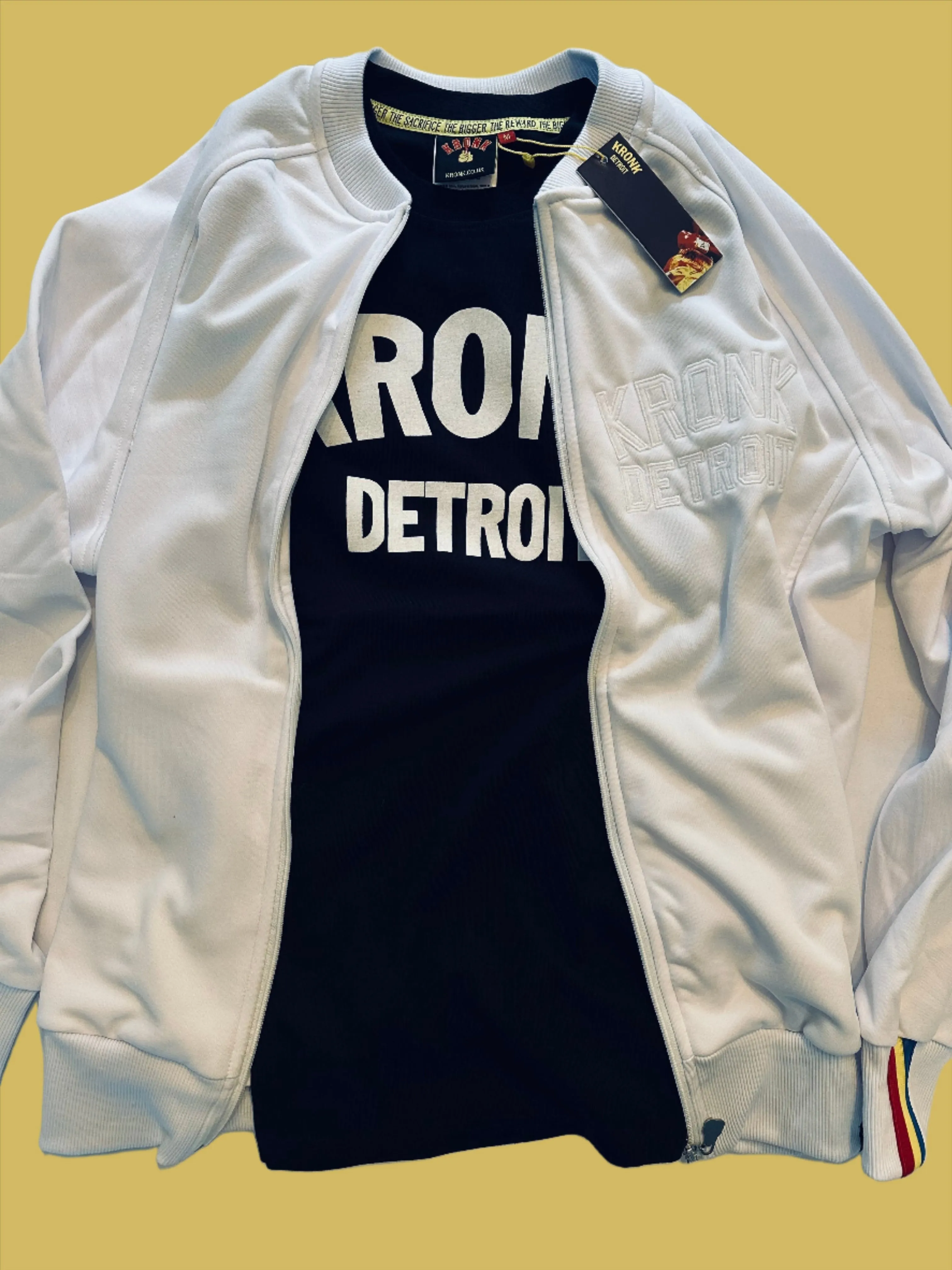 KRONK Iconic Detroit Zip Track Top White