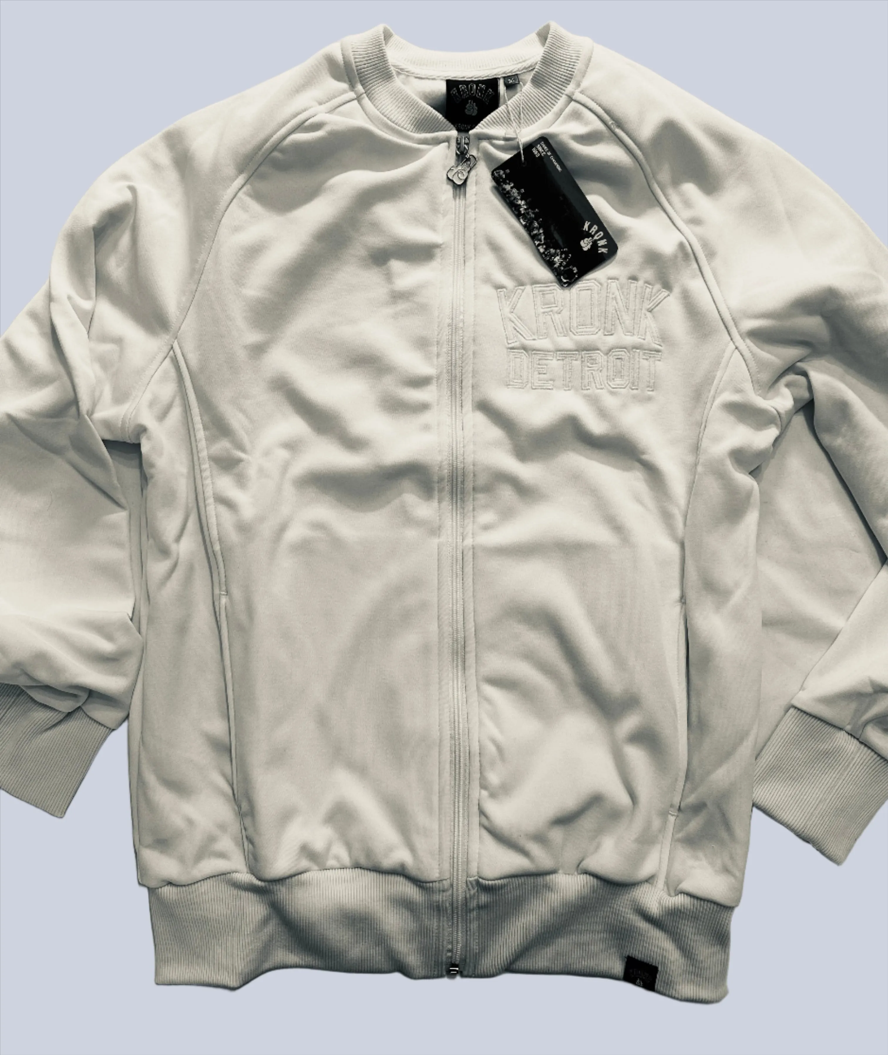 KRONK Iconic Detroit Zip Track Top White