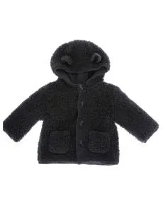 Le Petit Coco Dark Blue Teddy Coat