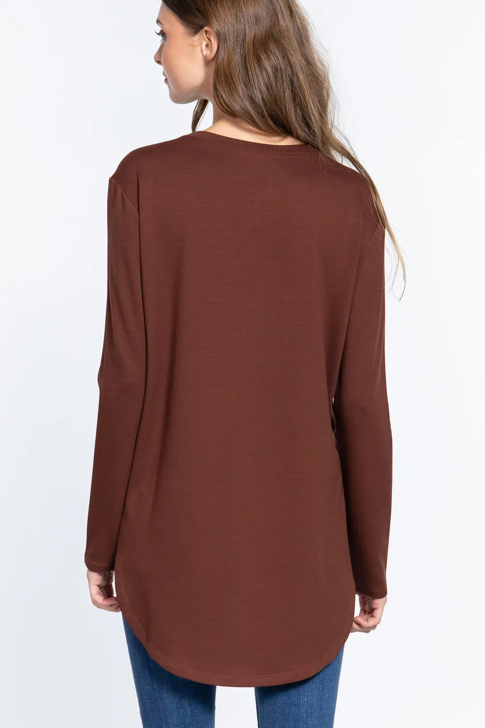 Long Slv Side Slit French Terry Tunic