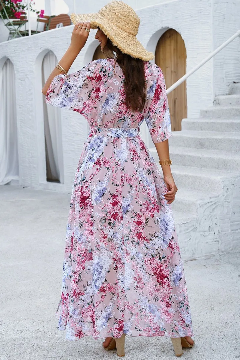 Long Summer Dresses: Elegant Maxi Dress with Half Sleeves