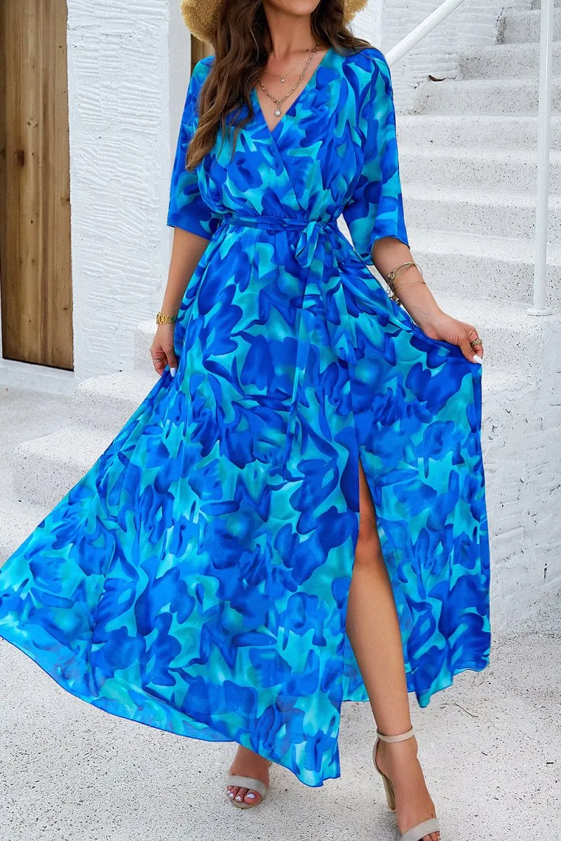 Long Summer Dresses: Elegant Maxi Dress with Half Sleeves