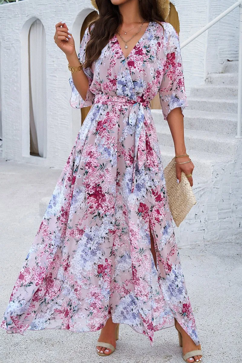 Long Summer Dresses: Elegant Maxi Dress with Half Sleeves