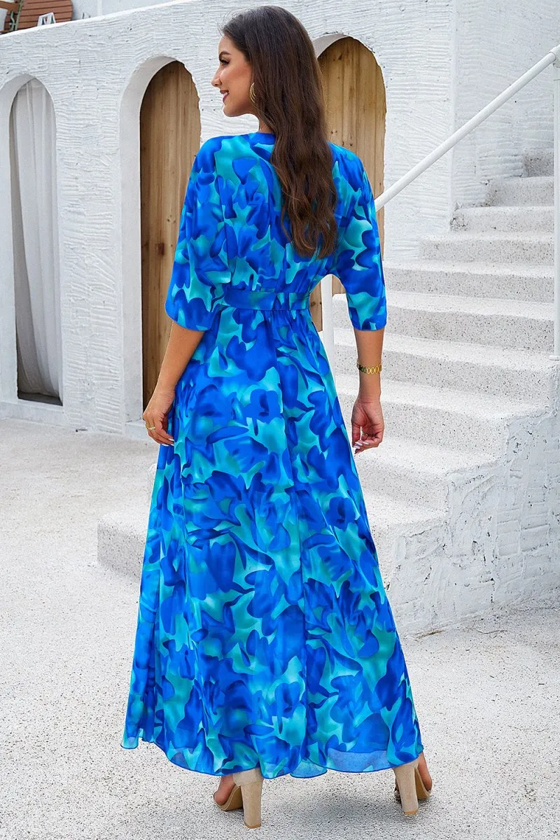 Long Summer Dresses: Elegant Maxi Dress with Half Sleeves