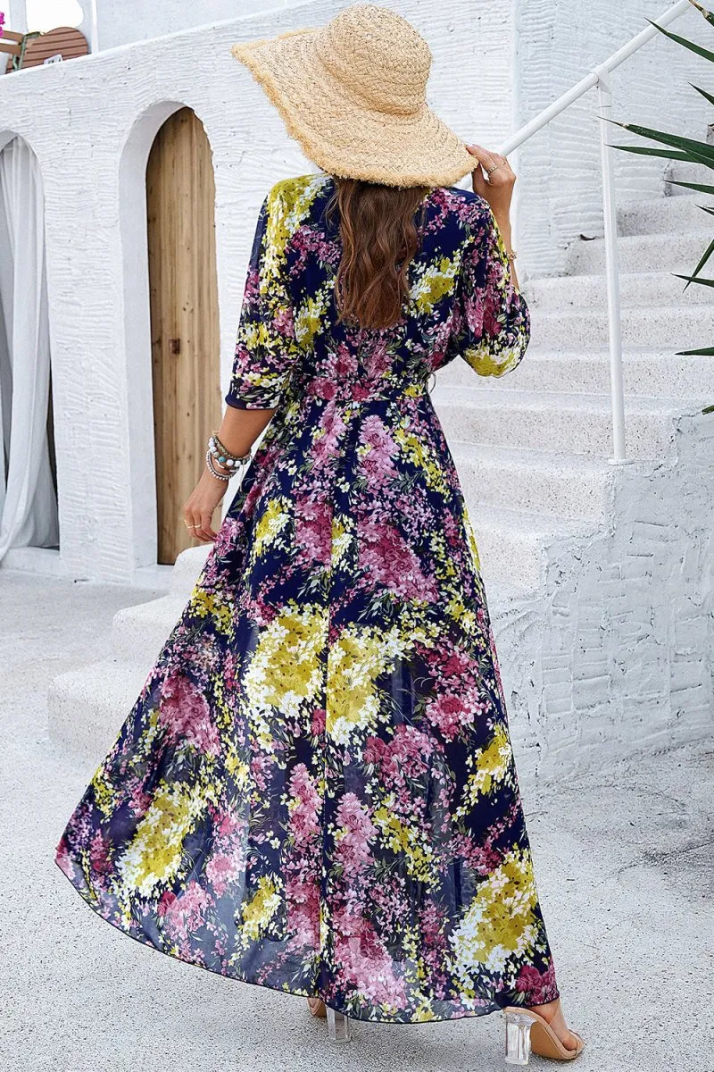Long Summer Dresses: Elegant Maxi Dress with Half Sleeves