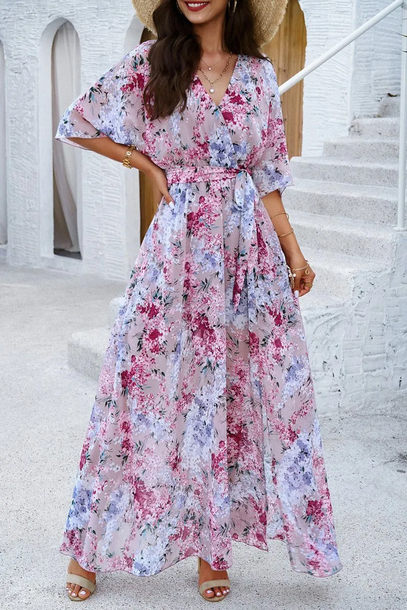 Long Summer Dresses: Elegant Maxi Dress with Half Sleeves