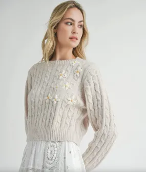 Lulu Embroidered Daisy Sweater
