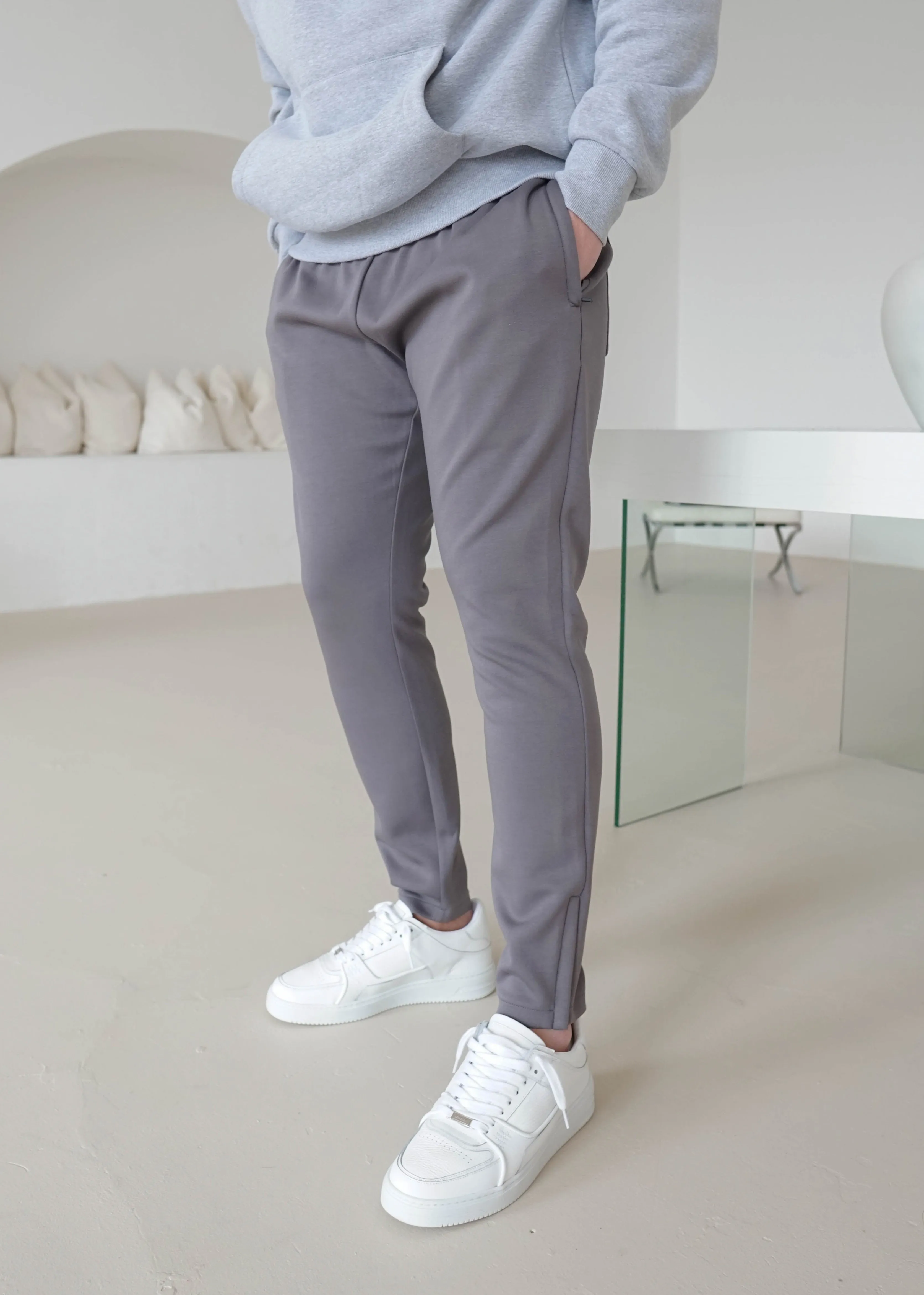 Luxe Aura Joggers In Mid Grey