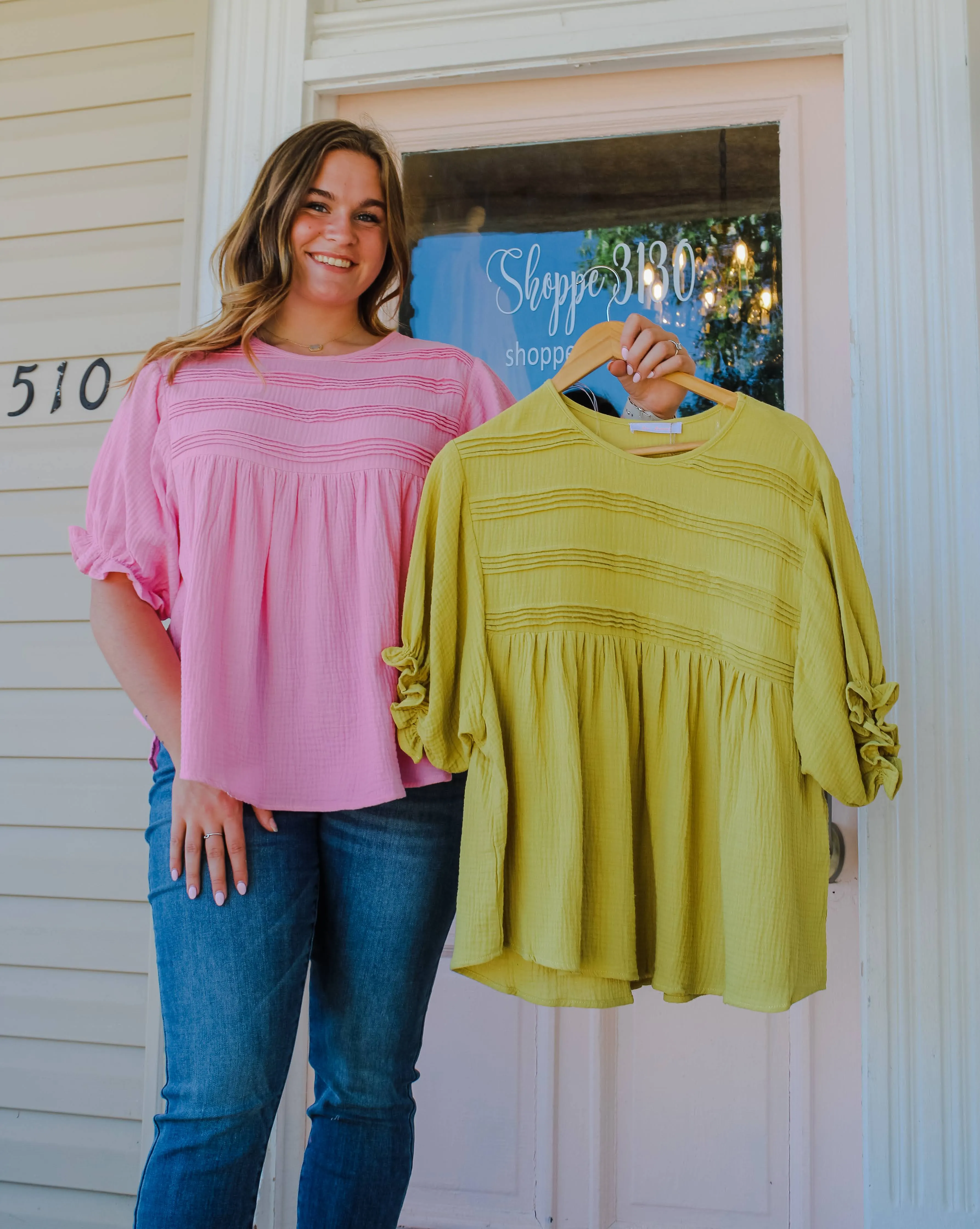 Mallory Puff Sleeve Tunic Top