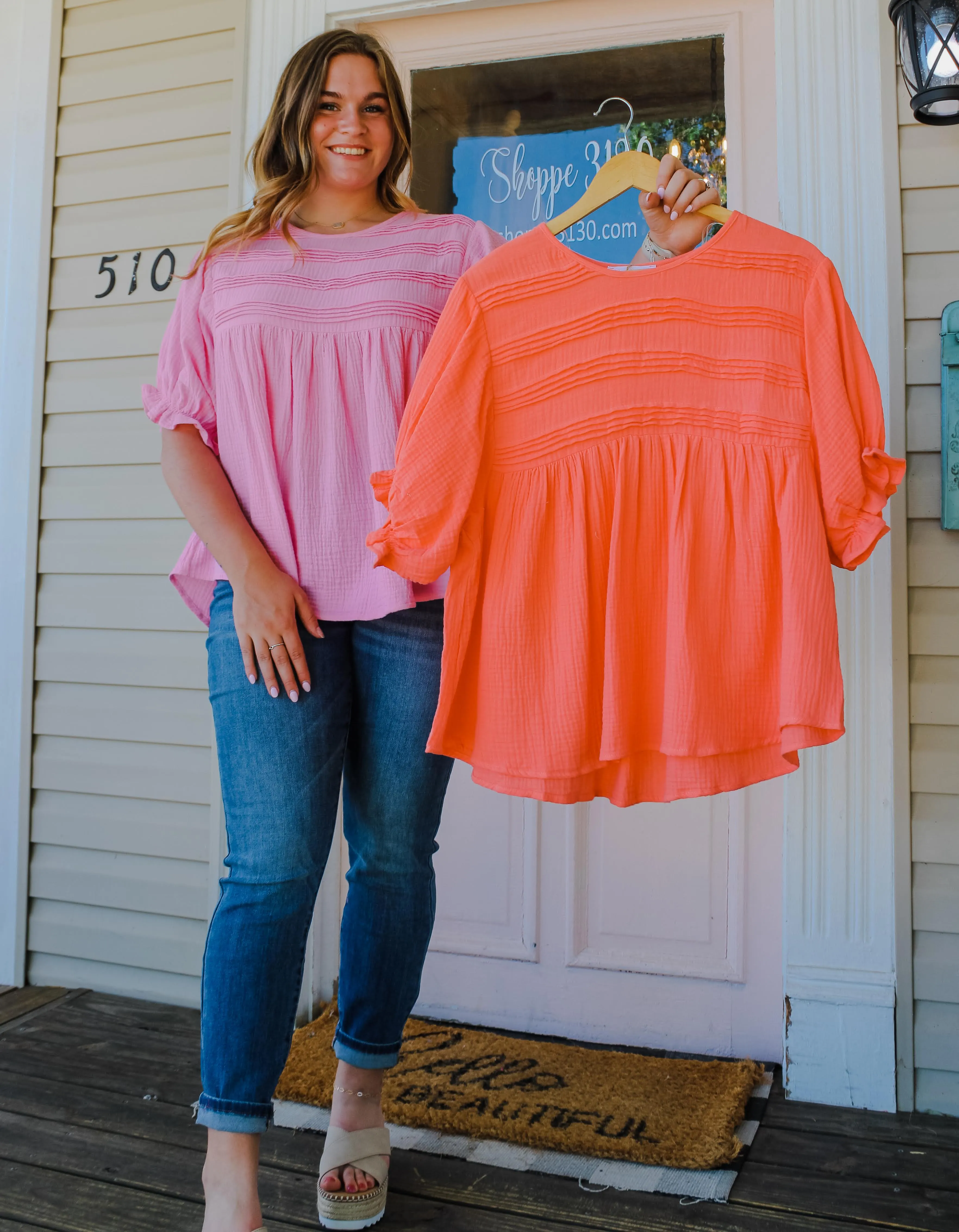Mallory Puff Sleeve Tunic Top