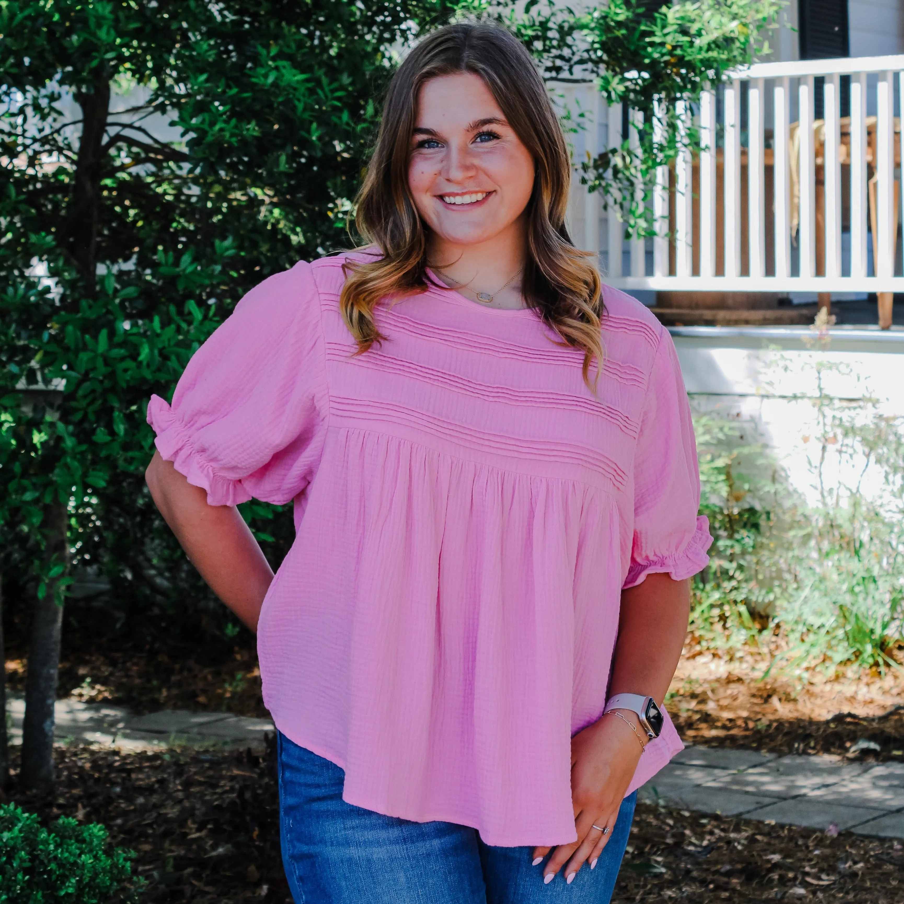 Mallory Puff Sleeve Tunic Top
