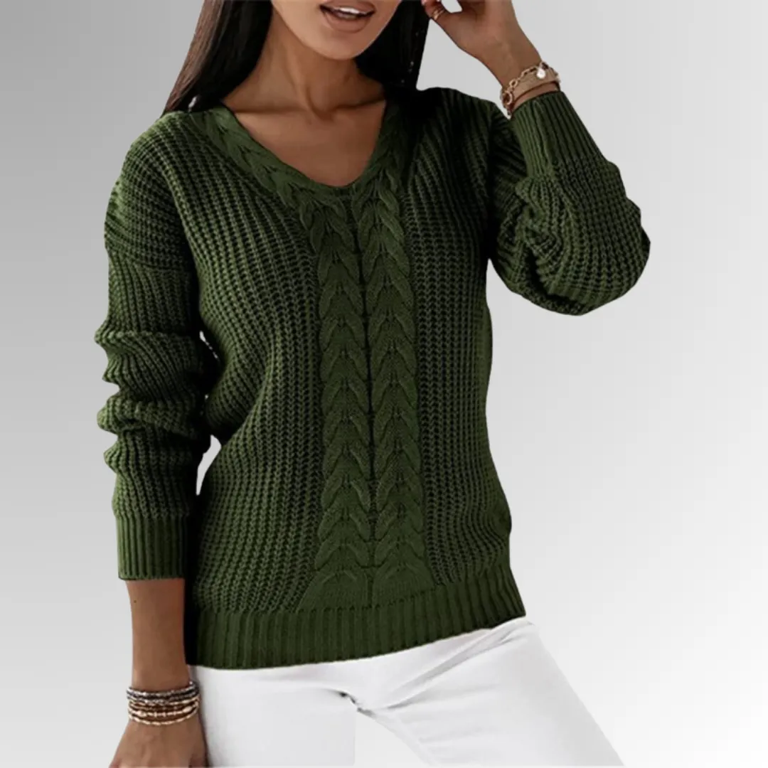 Marimar - Jumper in soft knit with cable pattern
