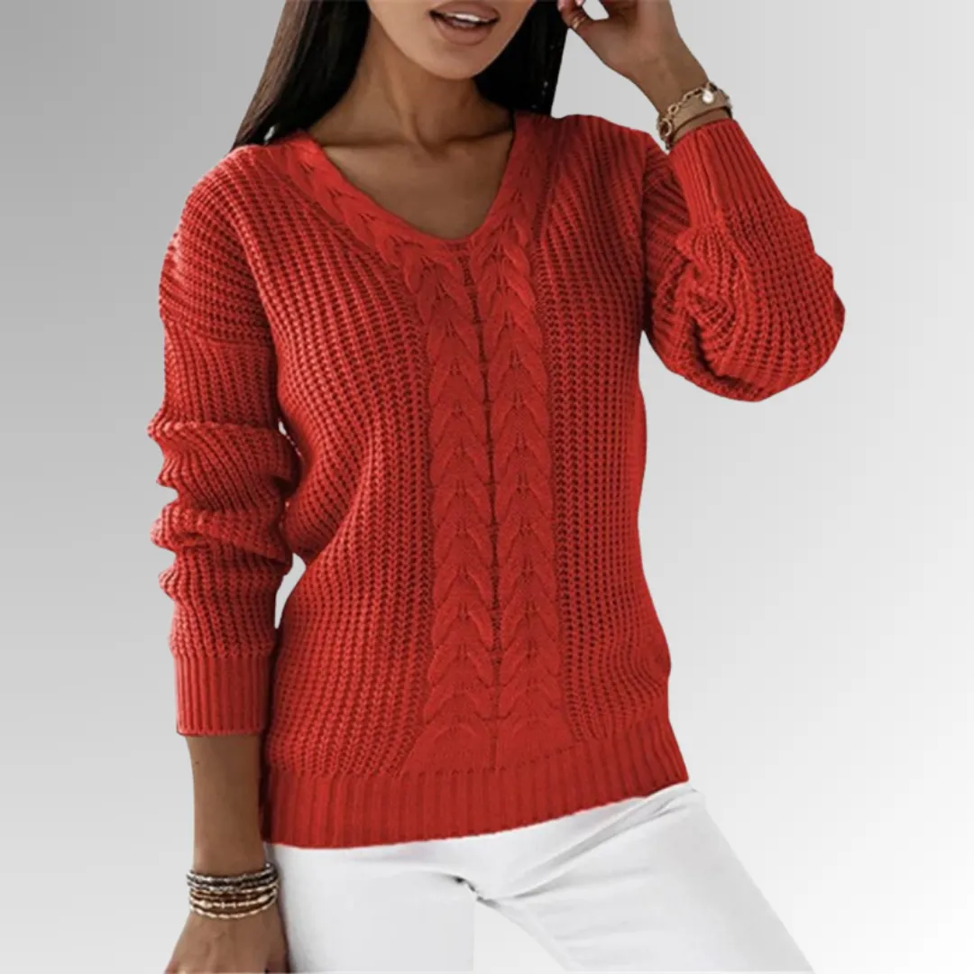 Marimar - Jumper in soft knit with cable pattern