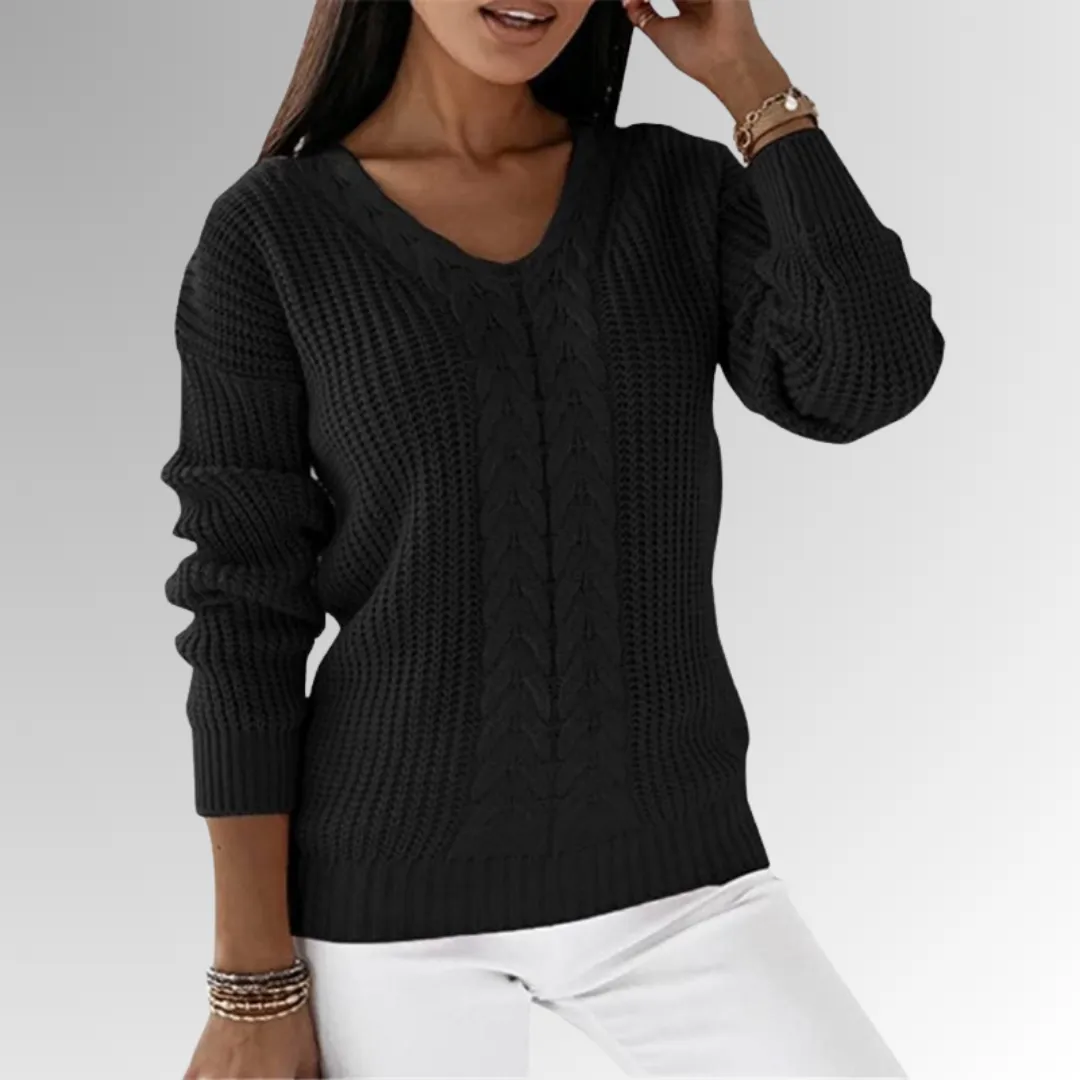 Marimar - Jumper in soft knit with cable pattern