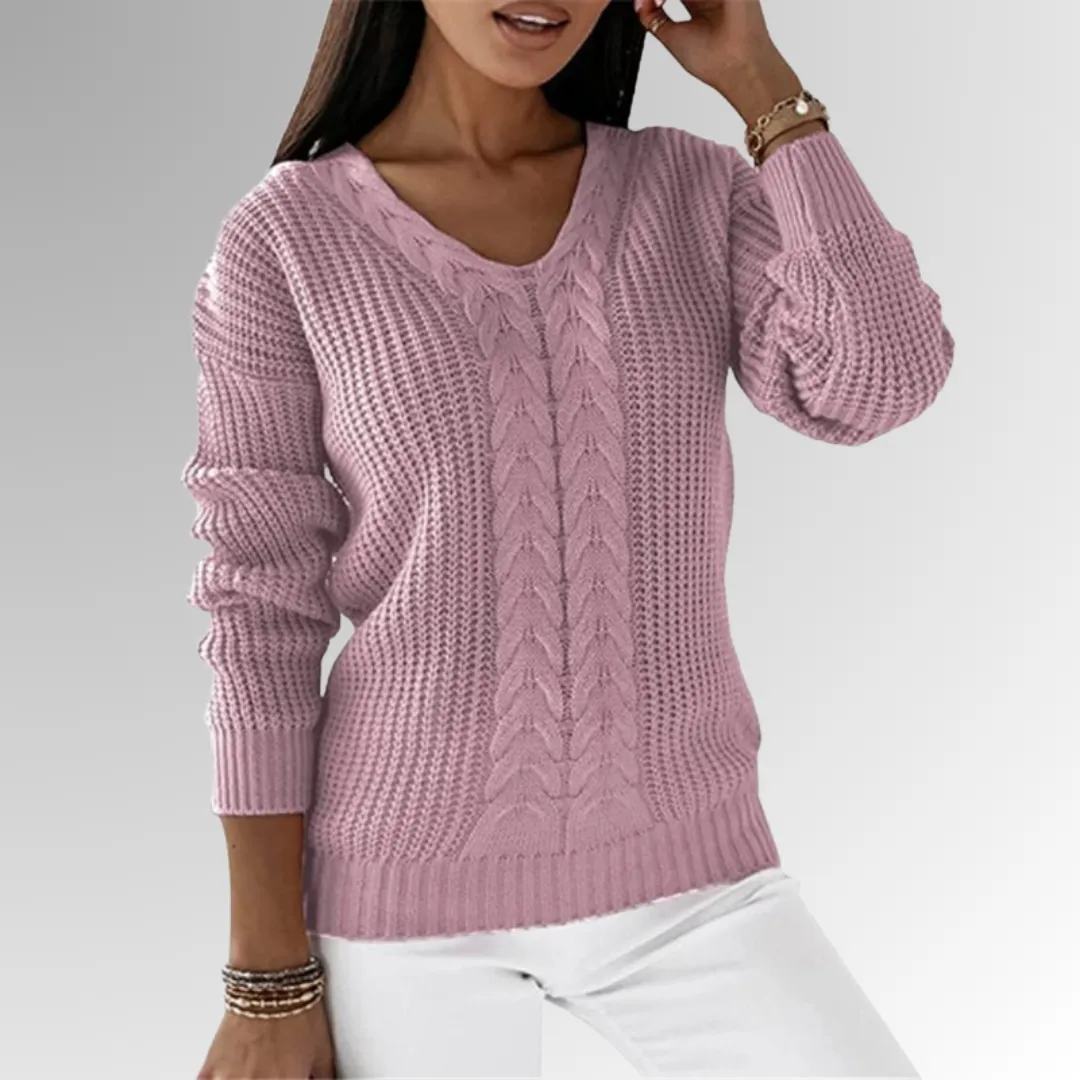 Marimar - Jumper in soft knit with cable pattern
