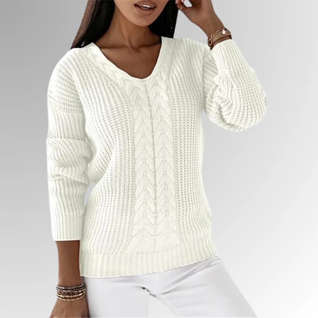 Marimar - Jumper in soft knit with cable pattern