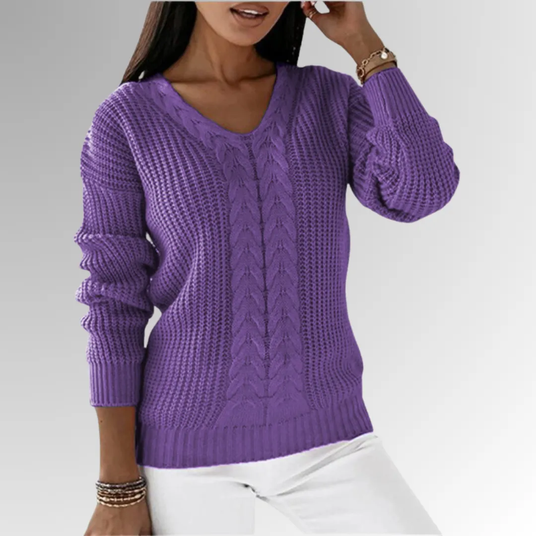 Marimar - Jumper in soft knit with cable pattern