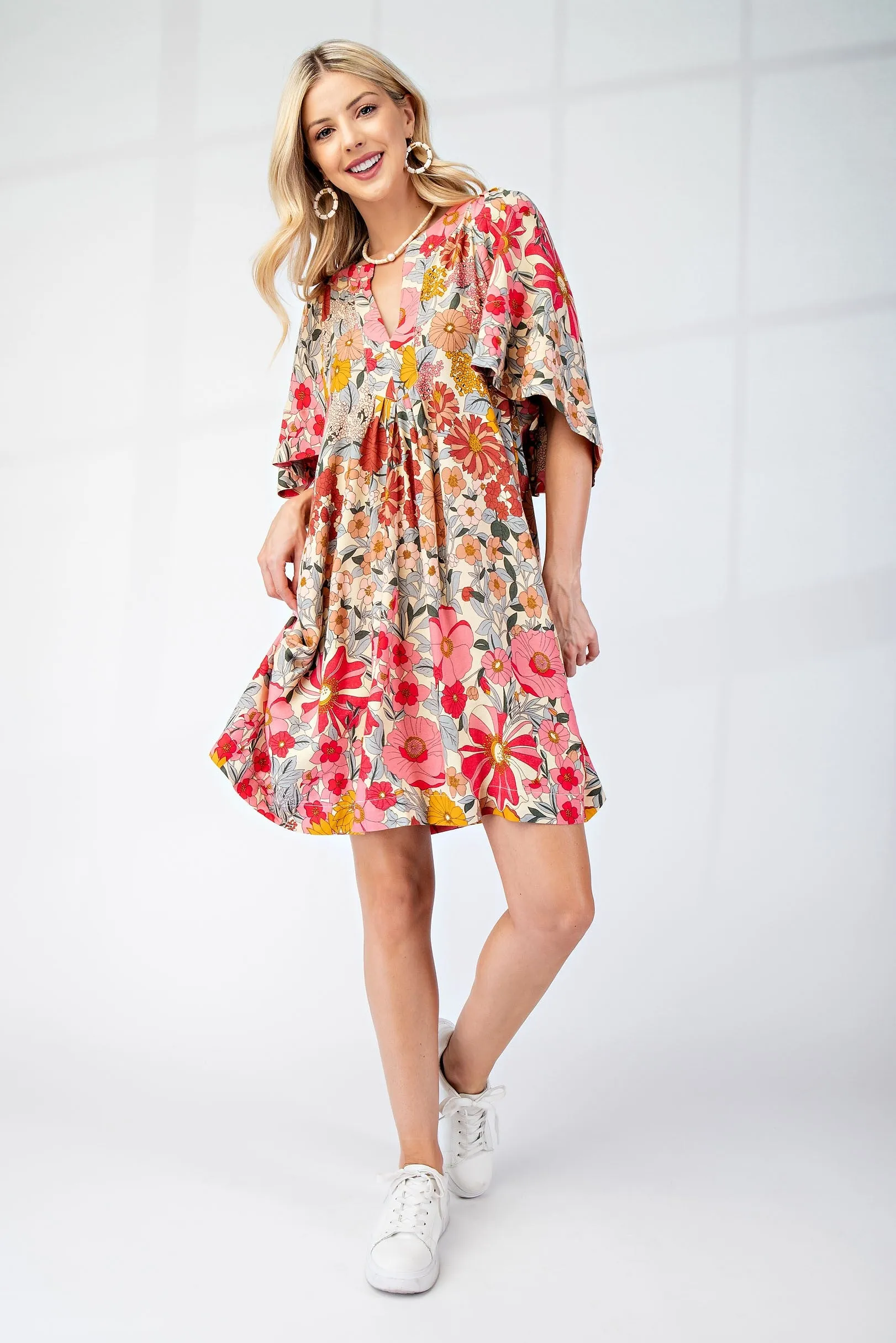 McKell Babydoll Dress in Rose Pink