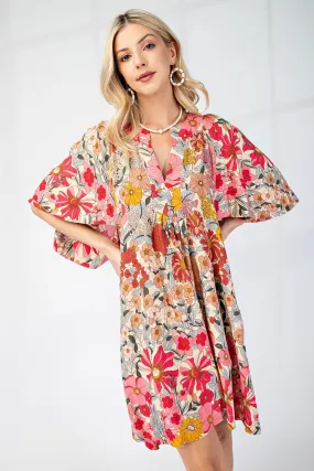 McKell Babydoll Dress in Rose Pink