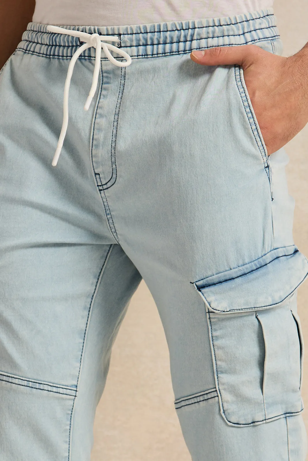 Men Blue  Cargo Jogger